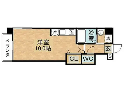 モントアレ新大工(ワンルーム/2階)の間取り写真