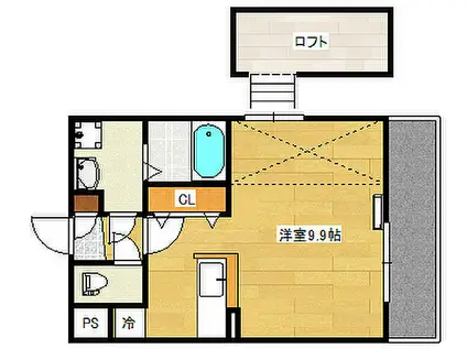 GRANXIA井口(ワンルーム/6階)の間取り写真