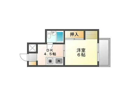 レジデンスIIYASUDA(1DK/1階)の間取り写真