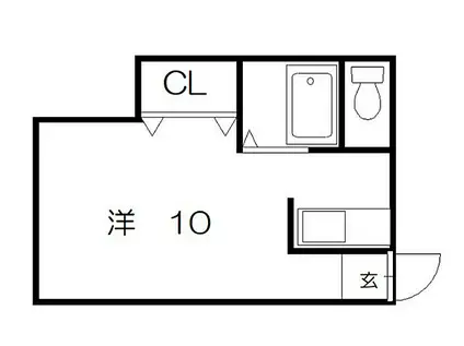 吉島アパート(ワンルーム/2階)の間取り写真