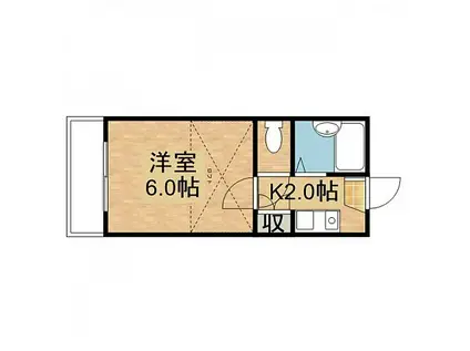サンコーポ海田幸(1K/2階)の間取り写真