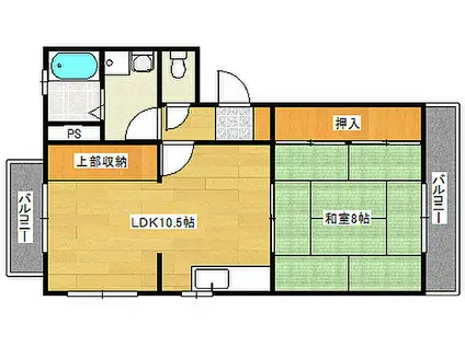 第三石原ビル(1LDK/3階)の間取り写真