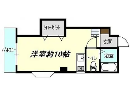 アベイユ江波(ワンルーム/2階)の間取り写真