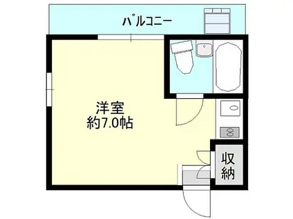 クリスタルレジデンス舟入(ワンルーム/1階)の間取り写真