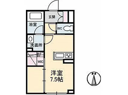 シャーメゾンステージ宇品東(ワンルーム/1階)の間取り写真