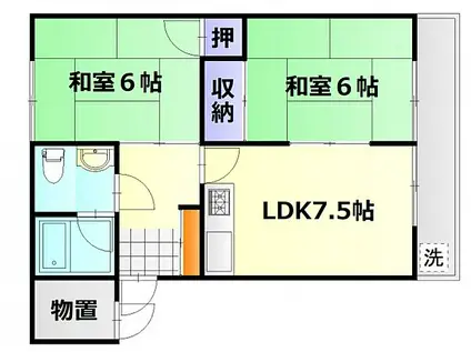 マンション山ヶ崎(2DK/2階)の間取り写真