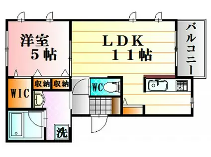 コンフォート祇園II(1LDK/2階)の間取り写真