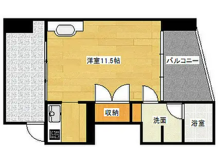 広島電鉄8系統 舟入幸町駅 徒歩2分 9階建 築20年(ワンルーム/3階)の間取り写真