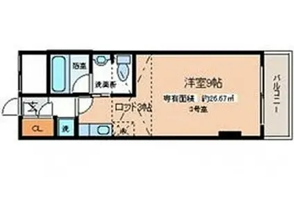 エクセリア舟入本町(ワンルーム/10階)の間取り写真