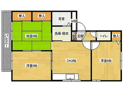 ファミール向井II(3DK/2階)の間取り写真