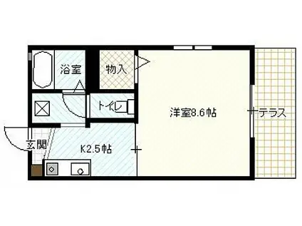 ドエルまさもとA棟(1K/1階)の間取り写真