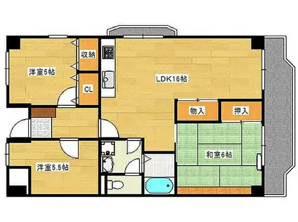 ファーレ高須(3LDK/1階)の間取り写真