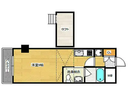 エクセリア舟入本町(ワンルーム/8階)の間取り写真