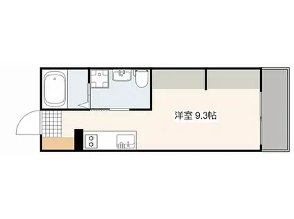 コンフォール海田(ワンルーム/1階)の間取り写真