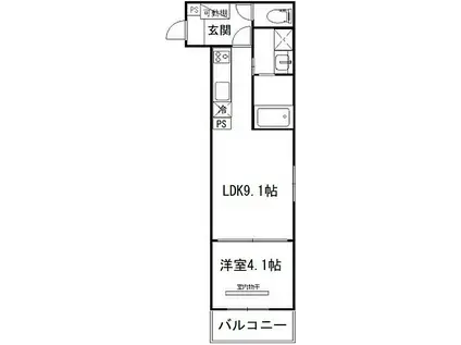 PLANO祇園(1LDK/2階)の間取り写真