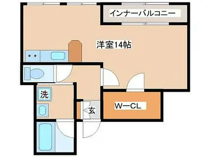 ジョイフル福田(ワンルーム/3階)の間取り写真