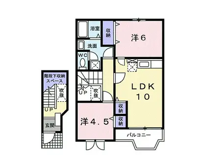 コンフォール エクセレンツ II(2LDK/2階)の間取り写真