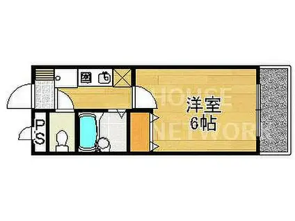 阪急京都本線 桂駅 徒歩6分 2階建 築28年(1K/1階)の間取り写真