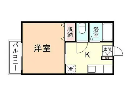 シティハイム本郷II(1K/1階)の間取り写真