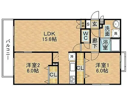 トライアンフマンション久原(2LDK/5階)の間取り写真