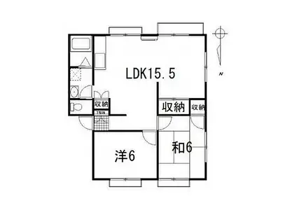レジデンスTAKAHASI(2LDK/2階)の間取り写真