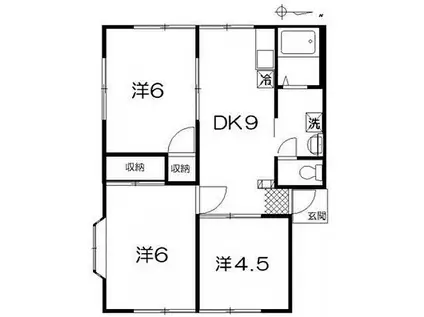 豊ハイツA(3DK/1階)の間取り写真