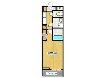 広島電鉄宮島線 高須駅(広島) 徒歩4分 2階建 築2年(1K/1階)の間取り写真