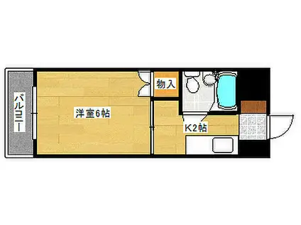 広島電鉄8系統 舟入町駅 徒歩4分 8階建 築37年(1K/7階)の間取り写真