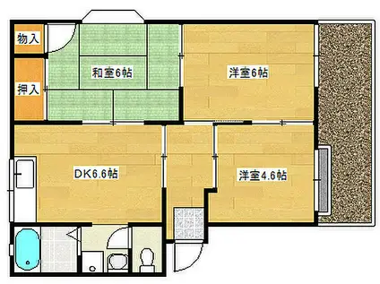 広島電鉄2系統 広電西広島駅(己斐) 徒歩29分 2階建 築36年(3DK/1階)の間取り写真