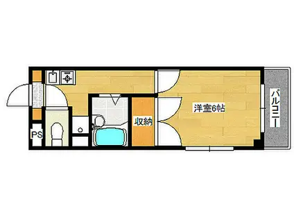 広島電鉄8系統 舟入幸町駅 徒歩3分 8階建 築30年(1K/5階)の間取り写真