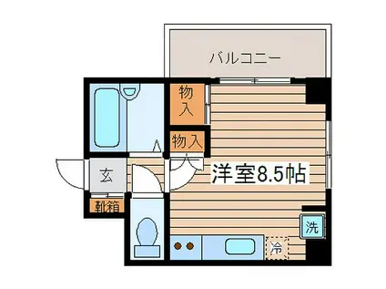 広島電鉄8系統 舟入町駅 徒歩3分 9階建 築40年(ワンルーム/6階)の間取り写真