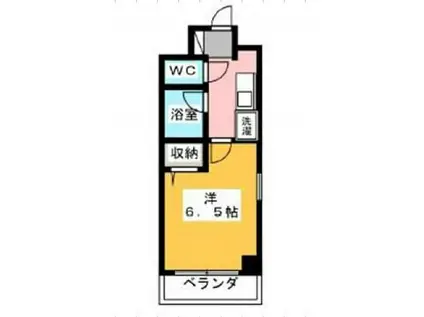 広島電鉄1系統 中電前駅 徒歩3分 7階建 築31年(1K/4階)の間取り写真