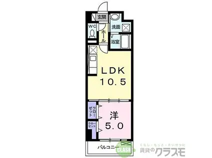 JR東海道・山陽本線 ＪＲ総持寺駅 徒歩10分 5階建 築7年(1LDK/4階)の間取り写真