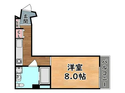 JR東海道・山陽本線 灘駅 徒歩1分 6階建 築5年(1K/3階)の間取り写真