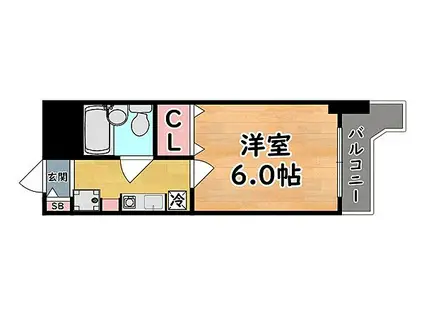 阪急神戸本線 王子公園駅 徒歩5分 5階建 築33年(1K/5階)の間取り写真