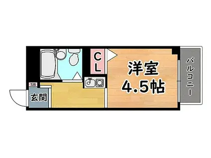 JR東海道・山陽本線 六甲道駅 徒歩5分 5階建 築28年(1K/2階)の間取り写真