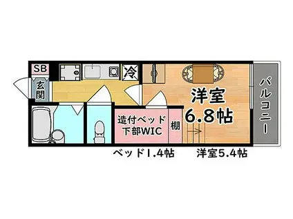 JR東海道・山陽本線 灘駅 徒歩4分 3階建 築17年(1K/1階)の間取り写真