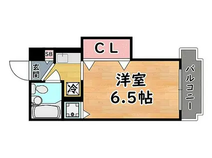 阪神本線 新在家駅 徒歩7分 4階建 築36年(1K/4階)の間取り写真