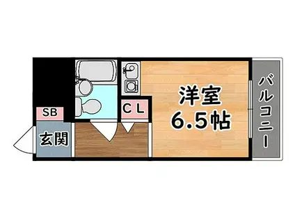 阪急神戸本線 六甲駅 徒歩5分 3階建 築34年(1K/2階)の間取り写真