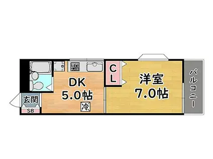 阪急神戸本線 王子公園駅 徒歩15分 2階建 築30年(1DK/1階)の間取り写真