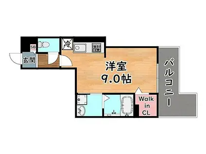 阪急神戸本線 六甲駅 徒歩7分 4階建 築18年(1K/3階)の間取り写真