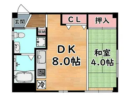 阪急神戸本線 王子公園駅 徒歩7分 3階建 築17年(1DK/3階)の間取り写真