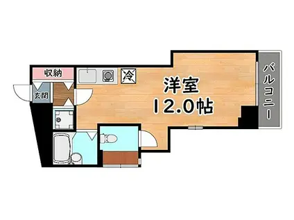 阪急神戸本線 王子公園駅 徒歩5分 6階建 築36年(ワンルーム/2階)の間取り写真