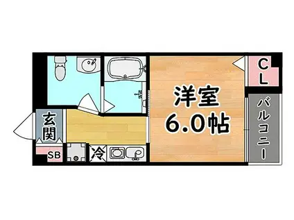 阪急神戸本線 六甲駅 徒歩18分 3階建 築31年(1K/3階)の間取り写真