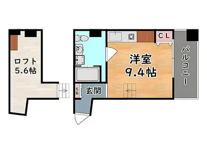 JR東海道・山陽本線 灘駅 徒歩1分 6階建 築5年(ワンルーム/6階)の間取り写真