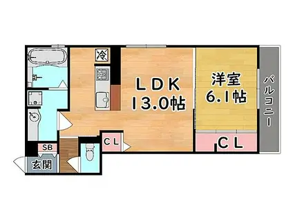 JR東海道・山陽本線 住吉駅(ＪＲ・六甲ライナー) 徒歩4分 3階建 築7年(1LDK/2階)の間取り写真