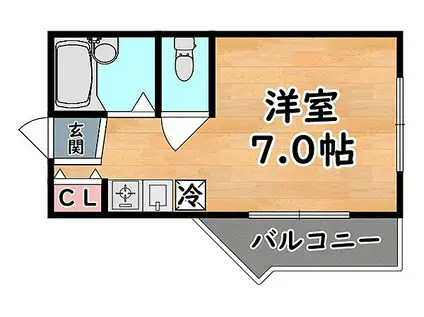阪急神戸本線 六甲駅 徒歩8分 4階建 築40年(ワンルーム/4階)の間取り写真