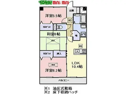 ルネスガーデン(3LDK/1階)の間取り写真