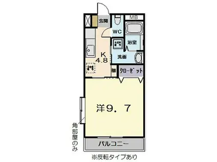 近鉄山田線 東松阪駅 徒歩17分 3階建 築18年(1K/3階)の間取り写真