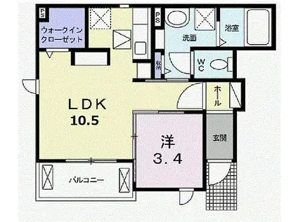 メゾンドカランIII(1LDK/1階)の間取り写真